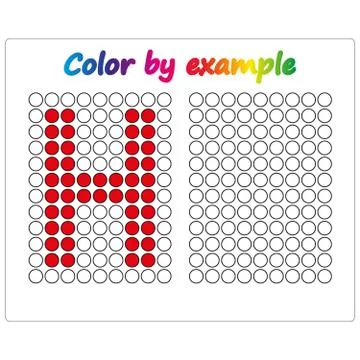 Color by example. Learning alphabet, letters. worksheet for preschool childre Stock Illustration