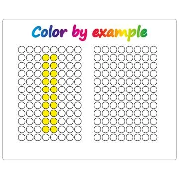 Color by example. Learning alphabet, letters. worksheet for preschool childre Stock Illustration