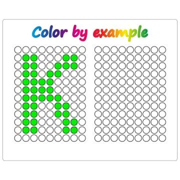 Color by example. Learning alphabet, letters. worksheet for preschool childre Stock Illustration