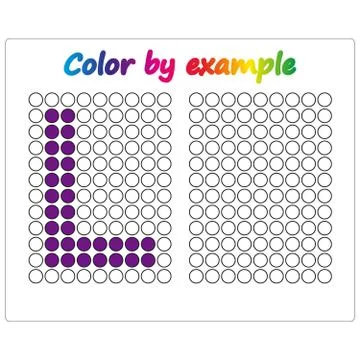 Color by example. Learning alphabet, letters. worksheet for preschool childre Stock Illustration