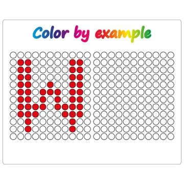 Color by example. Learning alphabet, letters. worksheet for preschool childre Stock Illustration