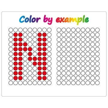 Color by example. Learning alphabet, letters. worksheet for preschool childre Stock Illustration