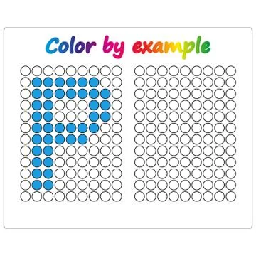 Color by example. Learning alphabet, letters. worksheet for preschool childre Stock Illustration