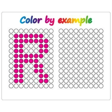 Color by example. Learning alphabet, letters. worksheet for preschool childre Stock Illustration