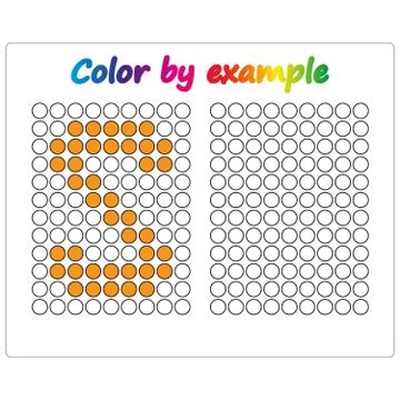 Color by example. Learning alphabet, letters. worksheet for preschool childre Stock Illustration