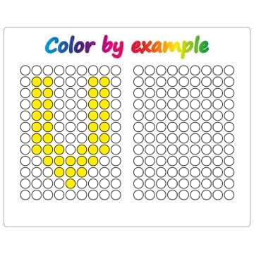 Color by example. Learning alphabet, letters. worksheet for preschool childre Stock Illustration
