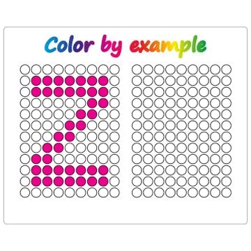 Color by example. Learning alphabet, letters. worksheet for preschool childre Stock Illustration