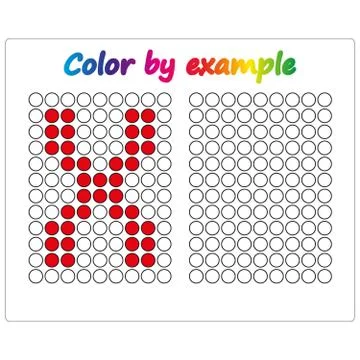 Color by example. Learning alphabet, letters. worksheet for preschool childre Stock Illustration
