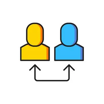 Color Exchange work icon isolated on white background. Information exchange.. 스톡 일러스트