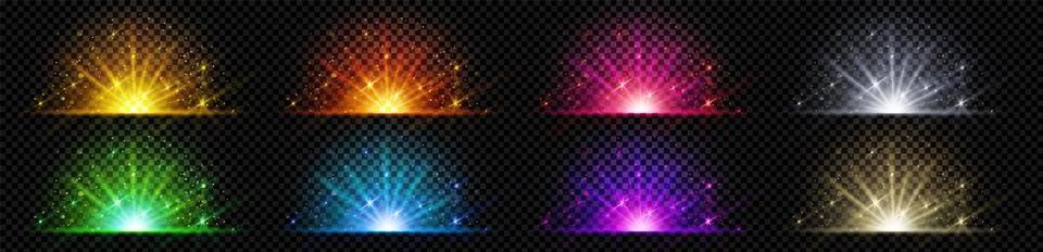 Color explode glow with light ray and shine vector Stock Illustration
