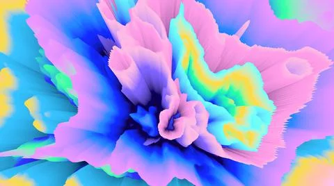 Color explosion. 3d paint splash. Neon glow. Futuristic. Surreal texture. Illustrazione stock