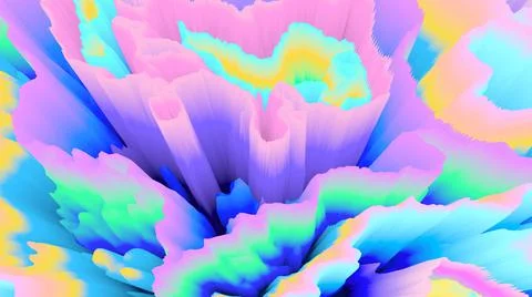Color explosion. 3d paint splash. Neon glow. Futuristic. Surreal texture. Stock-Illustration
