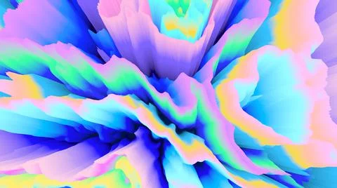 Color explosion. 3d paint splash. Neon glow. Futuristic. Surreal texture. Stock-Illustration