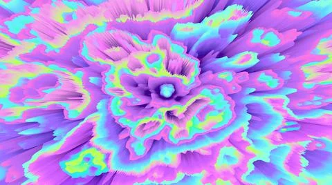 Color explosion. 3d paint splash. Neon glow. Futuristic. Surreal texture. Stock-Illustration