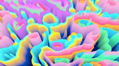 Color explosion. 3d paint splash. Neon glow. Futuristic. Surreal texture. Stock-Illustration