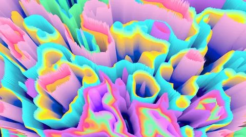 Color explosion. 3d paint splash. Neon glow. Futuristic. Surreal texture. Stock-Illustration