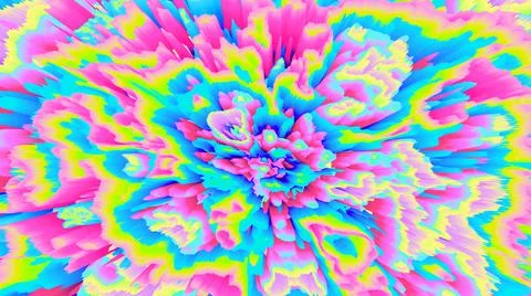 Color explosion 3d. Paint splash 3d wallpaper. Multicolor glow. Stock-Illustration