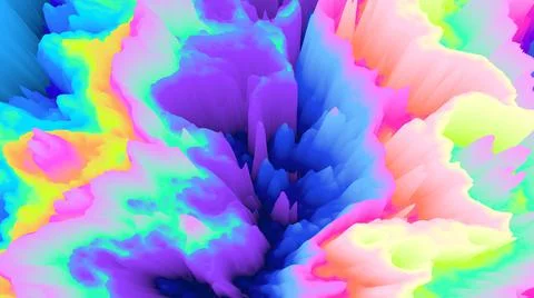 Color explosion 3d. Paint splash wallpaper. 3d Multicolor glow. Space. Stock-Illustration