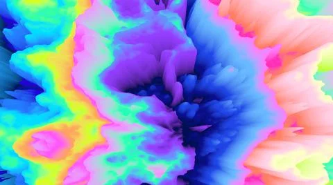 Color explosion 3d. Paint splash wallpaper. 3d Multicolor glow. Space. Stock Illustration