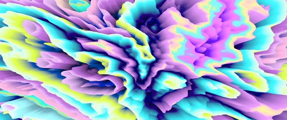 Color explosion 3d. Paint splash wallpaper. 3d Multicolor glow. Space. Stock-Illustration