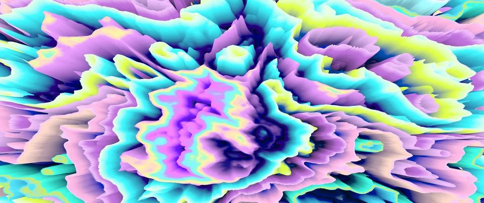 Color explosion 3d. Paint splash wallpaper. 3d Multicolor glow. Space. Stock-Illustration