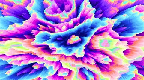 Color explosion 3d. Paint splash. Abstract 3d wallpaper. Multicolor glow. Neon. Stock-Illustration