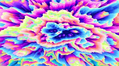 Color explosion 3d. Paint splash. Abstract 3d wallpaper. Multicolor glow. Neon. Stock-Illustration