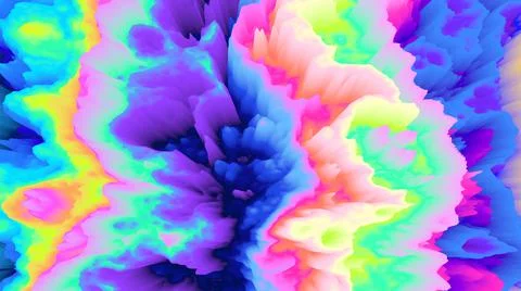 Color explosion 3d. Paint splash. Abstract 3d wallpaper. Multicolor glow. Neon. Stock-Illustration