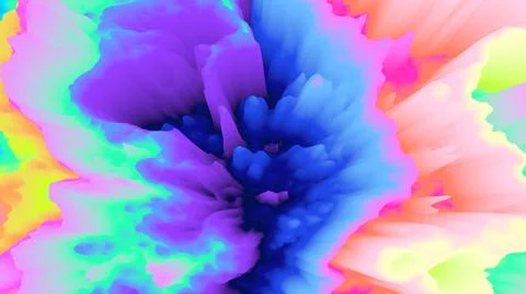 Color explosion 3d. Paint splash. Abstract 3d wallpaper. Multicolor glow. Neon. Ilustração Stock