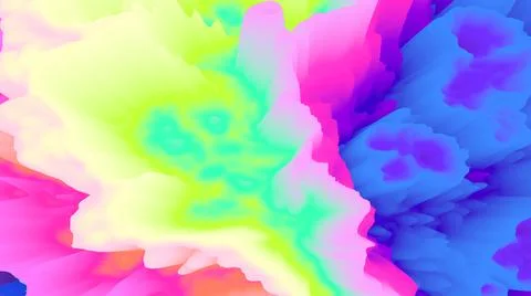 Color explosion 3d. Paint splash. Abstract 3d wallpaper. Multicolor glow. Neon. Illustrazione stock