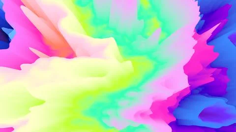 Color explosion 3d. Paint splash. Abstract 3d wallpaper. Multicolor glow. Neon. Stock-Illustration