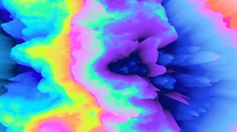 Color explosion 3d. Paint splash. Abstract 3d wallpaper. Multicolor glow. Neon. Stock-Illustration