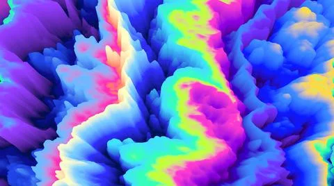 Color explosion 3d. Paint splash. Abstract 3d wallpaper. Multicolor glow. Neon. Ilustração Stock