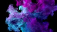 Color Explosion On Black &Quot;Cold Neon&Quot; Stock Footage