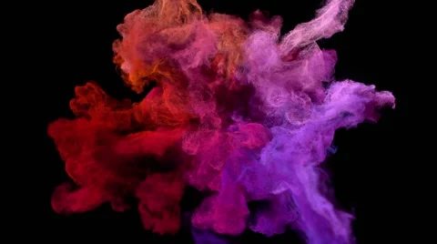 Color explosion on black "Red warmth" Stock Footage