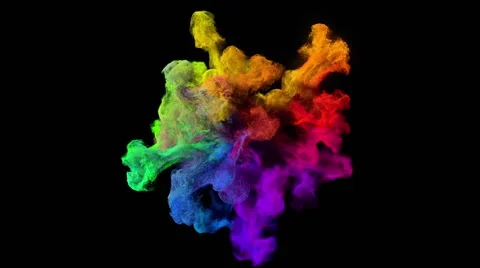 Color explosion on black "Spectrum" Stock Footage