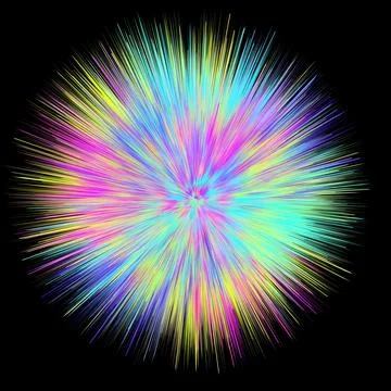 Color explosion. Paint splash. Abstract shape. Multicolor glow. Neon fractal. Stock-Illustration