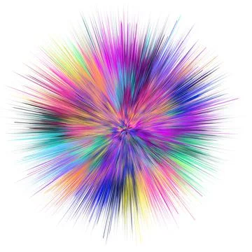Color explosion. Paint splash. Abstract shape. Multicolor glow. Neon fractal. Stock-Illustration