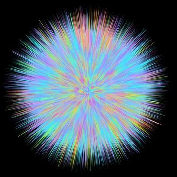 Color explosion. Paint splash. Abstract shape. Multicolor glow. Neon fractal. Stock-Illustration