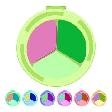 Color eyeshadow face vector cartoon graphic Illustrazione stock