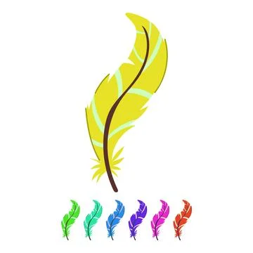 Color feather exotic bird vector cartoon graphic Stock Illustration