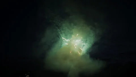 Color feerverk in the night sky. Stock Footage 111805814