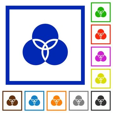 Color filter flat framed icons イラスト素材