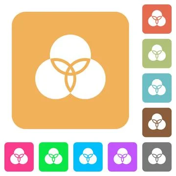 Color filter rounded square flat icons Stock Illustration