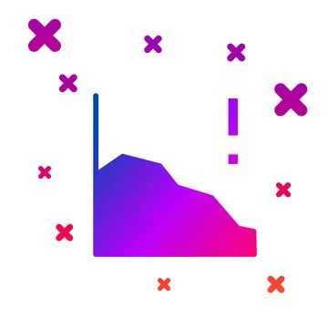 Color Financial growth decrease icon isolated on white background. Increasing Stock Illustration