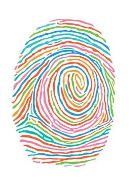 Color fingerprint. Secure identification Stock Illustration