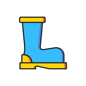 Color Fire boots icon isolated on white background. Flat filled outline sty.. Stock Illustration