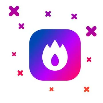 Color Fire flame icon isolated on white background. Gradient random dynamic Stock-Illustration