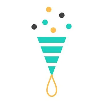 Color firecracker flat line icon isolated on white Stock Illustration