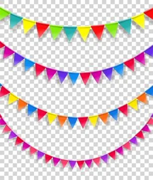 Color flag strings vector clipart isolated on transparent background Stock Illustration